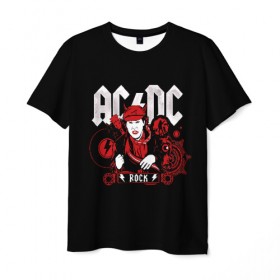 Мужская футболка 3D с принтом AC/DC в Курске, 100% полиэфир | прямой крой, круглый вырез горловины, длина до линии бедер | ac | ac dc | dc | electro | metal | music | retro | rock | ас | дс | легенда | легенды | метал | музыка | рок | электричество | электро