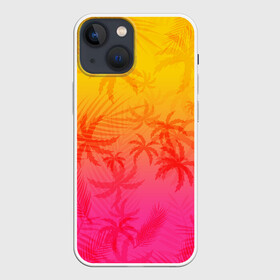 Чехол для iPhone 13 mini с принтом РЕТРО ПАЛЬМЫ в Курске,  |  | hotline miami | neon | new retro wave | outrun | outrun electro | paints | palmen | rainbow | retro | retrowave | summer | synth | synthwave | tropical | брызги | брызги красок | звёзды | космос | краски | лето | неон | пальмы | радуга | 