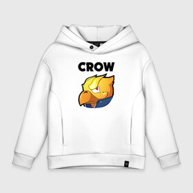 Детское худи Oversize хлопок с принтом BRAWL STARS CROW PHOENIX в Курске, френч-терри — 70% хлопок, 30% полиэстер. Мягкий теплый начес внутри —100% хлопок | боковые карманы, эластичные манжеты и нижняя кромка, капюшон на магнитной кнопке | Тематика изображения на принте: android | brawl stars | colt | crow | games | leon | penny | poco. | shelly | spike | wanted | брав | бравл старс | звезды | игры | мобильные игры | старс