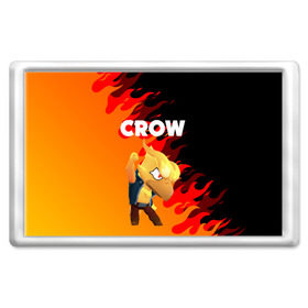 Магнит 45*70 с принтом BRAWL STARS CROW PHOENIX в Курске, Пластик | Размер: 78*52 мм; Размер печати: 70*45 | android | brawl stars | colt | crow | games | leon | penny | poco. | shelly | spike | wanted | брав | бравл старс | звезды | игры | мобильные игры | старс