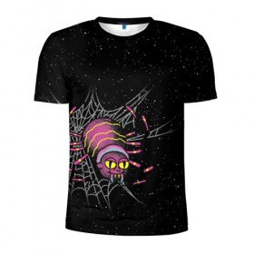 Мужская футболка 3D спортивная с принтом SPIDER MORTY в Курске, 100% полиэстер с улучшенными характеристиками | приталенный силуэт, круглая горловина, широкие плечи, сужается к линии бедра | bat rick | spider morty | vdgerir | морти | паук морти | рик | рик и морти