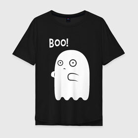 Мужская футболка хлопок Oversize с принтом Хэллоуин в Курске, 100% хлопок | свободный крой, круглый ворот, “спинка” длиннее передней части | halloween | привидение | приколы | ужасы | хеллоуин | хэллоуин