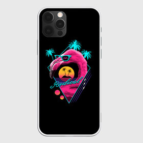 Чехол для iPhone 12 Pro Max с принтом Flamingo в Курске, Силикон |  | 80 | cyber | flamingo | game | hotline | maiami | music | outrun | retro | retrowave | synth | synthwave | игра | кибер | ретро | фламинго