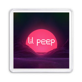 Магнит 55*55 с принтом lil peep(Logo) в Курске, Пластик | Размер: 65*65 мм; Размер печати: 55*55 мм | cry baby | lil peep | logo | rap | заход солнца | знаменитости. эмо | известный исполнитель | неон | пип | редактируемое лого | реп | розоватый оттенок | рок | рэп | яркий фон