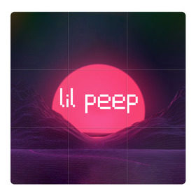 Магнитный плакат 3Х3 с принтом lil peep(Logo) в Курске, Полимерный материал с магнитным слоем | 9 деталей размером 9*9 см | cry baby | lil peep | logo | rap | заход солнца | знаменитости. эмо | известный исполнитель | неон | пип | редактируемое лого | реп | розоватый оттенок | рок | рэп | яркий фон