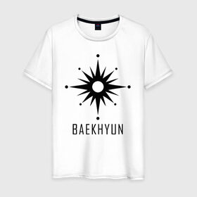 Мужская футболка хлопок с принтом EXO BAND BAEKHYUN в Курске, 100% хлопок | прямой крой, круглый вырез горловины, длина до линии бедер, слегка спущенное плечо. | Тематика изображения на принте: baekhyun | chanyeol | d.o. | exo | exo band | exo k | exo m | kai | kris | lay | luhan | sehun | suho | tao | xiumin | пэкхён | чен | эхо