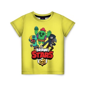 Детская футболка 3D с принтом Brawl Stars в Курске, 100% гипоаллергенный полиэфир | прямой крой, круглый вырез горловины, длина до линии бедер, чуть спущенное плечо, ткань немного тянется | brawl | brawl stars | crow | leon | stars | бравл | бравл старс | браво старс | игра | компьютерная | кров | леон | онлайн | старс