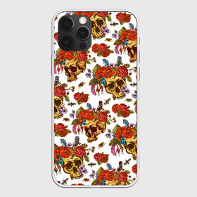 Чехол для iPhone 12 Pro Max с принтом Skulls and Roses в Курске, Силикон |  | flowers | halloween | rose | skull | tattoo | жуки | насекомые | роза | тату | татуировка | хеллоуин | хэллоуин | цветок | цветы | череп