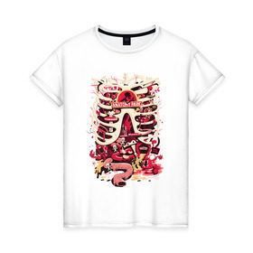 Женская футболка хлопок с принтом Anatomy park в Курске, 100% хлопок | прямой крой, круглый вырез горловины, длина до линии бедер, слегка спущенное плечо | anatomy park | vdgerir | скелет