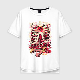 Мужская футболка хлопок Oversize с принтом Anatomy park в Курске, 100% хлопок | свободный крой, круглый ворот, “спинка” длиннее передней части | anatomy park | vdgerir | скелет