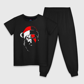 Детская пижама хлопок с принтом Santa Kratos в Курске, 100% хлопок |  брюки и футболка прямого кроя, без карманов, на брюках мягкая резинка на поясе и по низу штанин
 | 20 | 2020 | christmas | claus | god | kratos | merry | new | of | santa | war | year | бог | войны | год | дед | клаус | кратос | мороз | новый | новый год | праздник | рождество | санта | хипстер