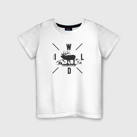 Детская футболка хлопок с принтом Wild Northen Nature в Курске, 100% хлопок | круглый вырез горловины, полуприлегающий силуэт, длина до линии бедер | альпинизм | горы | дикие животные | камчатка | кемпинг | крайний север | олень | природа | север | северный олень | туризм