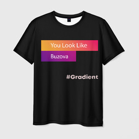 Мужская футболка 3D с принтом gradient buzova в Курске, 100% полиэфир | прямой крой, круглый вырез горловины, длина до линии бедер | buzova | face | faces | funny | gradient | instagaram | network | neural | neural network | бузова | инстаграм | лица | нейросеть | прикол | приложение