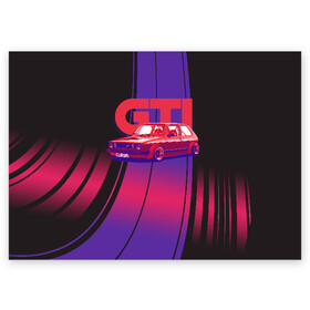 Поздравительная открытка с принтом Golf GTI в Курске, 100% бумага | плотность бумаги 280 г/м2, матовая, на обратной стороне линовка и место для марки
 | golf | golf gti | volkswagen | вольксваген | фолькс ваген | фольксваген