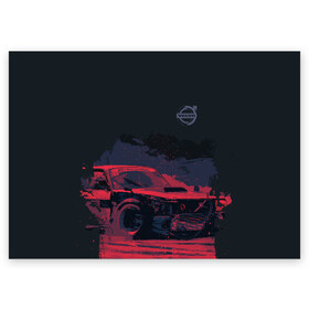 Поздравительная открытка с принтом Bosozoku Volvo в Курске, 100% бумага | плотность бумаги 280 г/м2, матовая, на обратной стороне линовка и место для марки
 | auto | bosozoku | motor | motor car | sport car | volvo | автомашина | легковой автомобиль | спортивный автомобиль | тачка