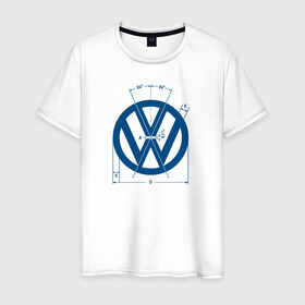 Мужская футболка хлопок с принтом Volkswagen в Курске, 100% хлопок | прямой крой, круглый вырез горловины, длина до линии бедер, слегка спущенное плечо. | golf | golf gti | volkswagen | вольксваген | фолькс ваген | фольксваген