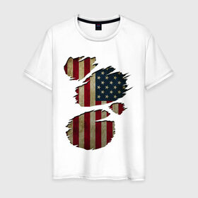 Мужская футболка хлопок с принтом USA inside в Курске, 100% хлопок | прямой крой, круглый вырез горловины, длина до линии бедер, слегка спущенное плечо. | amerika | fbi | nasa | russia | usa | америка | америки | внтури | россия | соединенные | страна | сша | флаг | штаты