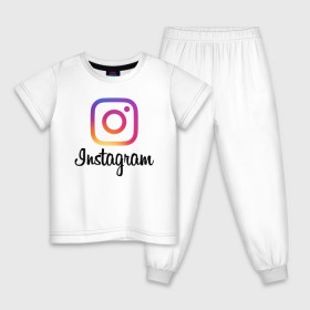 Детская пижама хлопок с принтом Instagram в Курске, 100% хлопок |  брюки и футболка прямого кроя, без карманов, на брюках мягкая резинка на поясе и по низу штанин
 | Тематика изображения на принте: application | instagram | инстаграм | приложение