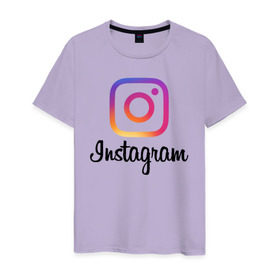Мужская футболка хлопок с принтом Instagram в Курске, 100% хлопок | прямой крой, круглый вырез горловины, длина до линии бедер, слегка спущенное плечо. | application | instagram | инстаграм | приложение