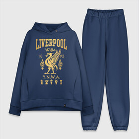 Женский костюм хлопок Oversize с принтом Ливерпуль в Курске,  |  | liverpool | liverpool fc | ynwa | you never walk alone | ливерпуль | фан ливерпуля | фанатская | футбол | футболист | футбольный клуб | энфильд