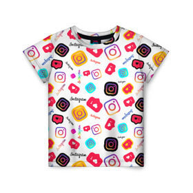 Детская футболка 3D с принтом Instagram в Курске, 100% гипоаллергенный полиэфир | прямой крой, круглый вырез горловины, длина до линии бедер, чуть спущенное плечо, ткань немного тянется | application | instagram | инстаграм | приложение