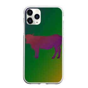 Чехол для iPhone 11 Pro матовый с принтом Корова(трехцветный градиент) в Курске, Силикон |  | animals | животные | звери | корова | коровка | коровы | мягкий цвет | прикольная картинка | простая картинка