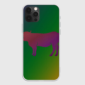 Чехол для iPhone 12 Pro Max с принтом Корова(трехцветный градиент) в Курске, Силикон |  | animals | животные | звери | корова | коровка | коровы | мягкий цвет | прикольная картинка | простая картинка