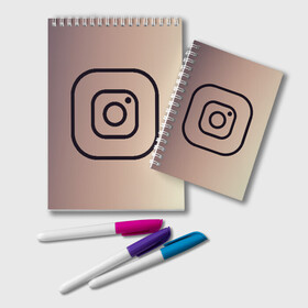 Блокнот с принтом instagram(simple logo) в Курске, 100% бумага | 48 листов, плотность листов — 60 г/м2, плотность картонной обложки — 250 г/м2. Листы скреплены удобной пружинной спиралью. Цвет линий — светло-серый
 | instagram | logo | инстаграм | лого | мягкие цвета | приложение | простая картинка | фотоаппарат | черная картинка | черный | черный значок | черный цвет