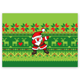 Поздравительная открытка с принтом Santa dab в Курске, 100% бумага | плотность бумаги 280 г/м2, матовая, на обратной стороне линовка и место для марки
 | Тематика изображения на принте: christmas | dab | dance | deer | hand | heart | knitted | movement | new year | ornament | pattern | pixels | scandinavian | sweater | вязаный | движение | дэб | любовь | новый год | олени | орнамент | пиксели | рождество | рукой | свитер | сердце |