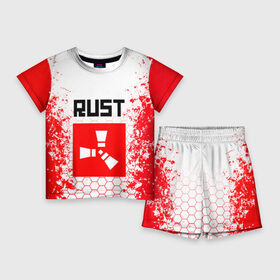 Детский костюм с шортами 3D с принтом RUST в Курске,  |  | magic rust | rust | rust 2019 | раст | раст 2019. | раст легаси