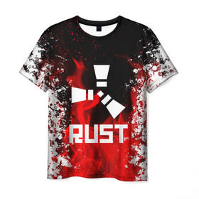 Мужская футболка 3D с принтом RUST в Курске, 100% полиэфир | прямой крой, круглый вырез горловины, длина до линии бедер | magic rust | rust | rust 2019 | раст | раст 2019. | раст легаси