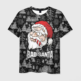 Мужская футболка 3D с принтом Bad santa в Курске, 100% полиэфир | прямой крой, круглый вырез горловины, длина до линии бедер | 