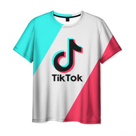 Мужская футболка 3D с принтом TIKTOK в Курске, 100% полиэфир | прямой крой, круглый вырез горловины, длина до линии бедер | tik | tik tok | tiktok | tok | тик | тик ток | тикток | ток