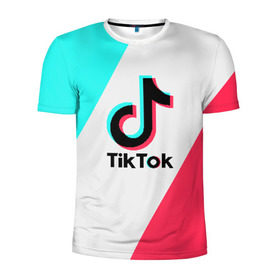 Мужская футболка 3D спортивная с принтом TIKTOK в Курске, 100% полиэстер с улучшенными характеристиками | приталенный силуэт, круглая горловина, широкие плечи, сужается к линии бедра | tik | tik tok | tiktok | tok | тик | тик ток | тикток | ток