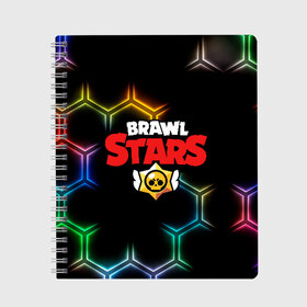 Тетрадь с принтом Brawl Stars Color Hex в Курске, 100% бумага | 48 листов, плотность листов — 60 г/м2, плотность картонной обложки — 250 г/м2. Листы скреплены сбоку удобной пружинной спиралью. Уголки страниц и обложки скругленные. Цвет линий — светло-серый
 | brawl | brawl st | brawl stars | colt | hexagon | logo | map | mobo | pattern | poco | shelly | stars | бравл | игра | игры | карта | кольт | лого | мобильные игры | патерн | паттерн | поко | соты | старс | шелли