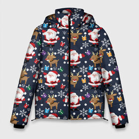 Мужская зимняя куртка 3D с принтом Новогоднее чудо в Курске, верх — 100% полиэстер; подкладка — 100% полиэстер; утеплитель — 100% полиэстер | длина ниже бедра, свободный силуэт Оверсайз. Есть воротник-стойка, отстегивающийся капюшон и ветрозащитная планка. 

Боковые карманы с листочкой на кнопках и внутренний карман на молнии. | Тематика изображения на принте: 