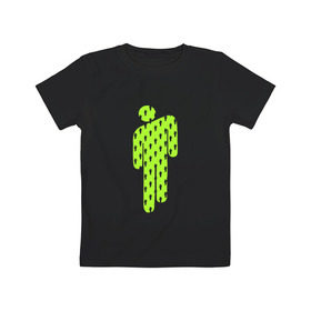 Детская футболка хлопок с принтом Billie Eilish. в Курске, 100% хлопок | круглый вырез горловины, полуприлегающий силуэт, длина до линии бедер | 