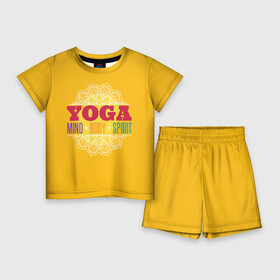Детский костюм с шортами 3D с принтом Йога в Курске,  |  | Тематика изображения на принте: fitness | yoga | йога | медитация | фитнес