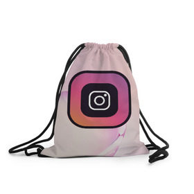 Рюкзак-мешок 3D с принтом Instagram(редактируемое лого) в Курске, 100% полиэстер | плотность ткани — 200 г/м2, размер — 35 х 45 см; лямки — толстые шнурки, застежка на шнуровке, без карманов и подкладки | 
