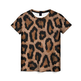Женская футболка 3D с принтом Леопардовая расцветка в Курске, 100% полиэфир ( синтетическое хлопкоподобное полотно) | прямой крой, круглый вырез горловины, длина до линии бедер | леопард | леопардовая | леопардовые | леопардовый | леопарды | пятнистые | пятнистый | пятнистым | расцветка