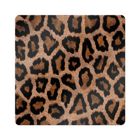 Магнит виниловый Квадрат с принтом Леопардовая расцветка в Курске, полимерный материал с магнитным слоем | размер 9*9 см, закругленные углы | леопард | леопардовая | леопардовые | леопардовый | леопарды | пятнистые | пятнистый | пятнистым | расцветка