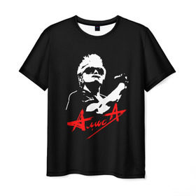 Мужская футболка 3D с принтом АлисА в Курске, 100% полиэфир | прямой крой, круглый вырез горловины, длина до линии бедер | alisa | rock | ussr | алиса | алиса группа | константин кинчев | рок | ссср