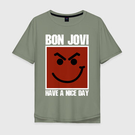 Мужская футболка хлопок Oversize с принтом Bon Jovi в Курске, 100% хлопок | свободный крой, круглый ворот, “спинка” длиннее передней части | bon jovi | john | альбом | арена | бон | бон джови | глэм | группа | джови | джон | метал | музыка | надпись | песни | поп | попрок | рок | рокер | смайл | солист | софт | стена | хард | хеви | хевиметал