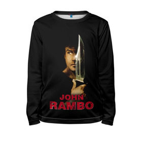 Детский лонгслив 3D с принтом John Rambo в Курске, 100% полиэстер | длинные рукава, круглый вырез горловины, полуприлегающий силуэт
 | Тематика изображения на принте: action | army | blood | first | john | last | rambo | stallone | states | sylvester | united | usa | армия | боевик | джон | кровь | первая | последняя | рэмбо | сильвестр | сталлоне | сша