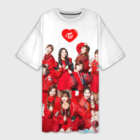 Платье-футболка 3D с принтом TWICE в Курске,  |  | chaeyoung | dahyun | jeongyeon | jihyo | k pop | kpop | mina | momo | nayeon | once | sana | twice | tzuyu | what is love | yes or yes | к поп | корея | музыка | твайс