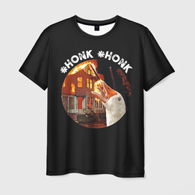 Мужская футболка 3D с принтом Honk Honk I am Goose в Курске, 100% полиэфир | прямой крой, круглый вырез горловины, длина до линии бедер | angry goose | goose | honk | гусь | злой гусь | хонк