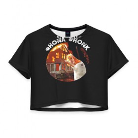 Женская футболка Cropp-top с принтом Honk Honk I am Goose в Курске, 100% полиэстер | круглая горловина, длина футболки до линии талии, рукава с отворотами | angry goose | goose | honk | гусь | злой гусь | хонк