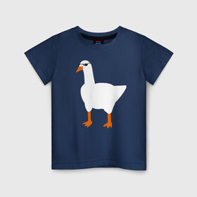 Детская футболка хлопок с принтом КРУТОЙ ГУСЬ в Курске, 100% хлопок | круглый вырез горловины, полуприлегающий силуэт, длина до линии бедер | meme | untitled goose game | злой гусь | мем | птица