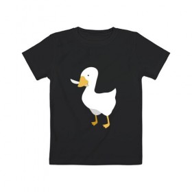 Детская футболка хлопок с принтом untitled goose в Курске, 100% хлопок | круглый вырез горловины, полуприлегающий силуэт, длина до линии бедер | game | goose | untitled | videogame | видеоигры | гусь | игры | мем