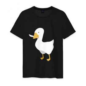 Мужская футболка хлопок с принтом untitled goose в Курске, 100% хлопок | прямой крой, круглый вырез горловины, длина до линии бедер, слегка спущенное плечо. | game | goose | untitled | videogame | видеоигры | гусь | игры | мем